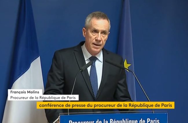 Procureur de Paris, François Molin a en charge le Parquet anti-terroriste (capture d'écran)