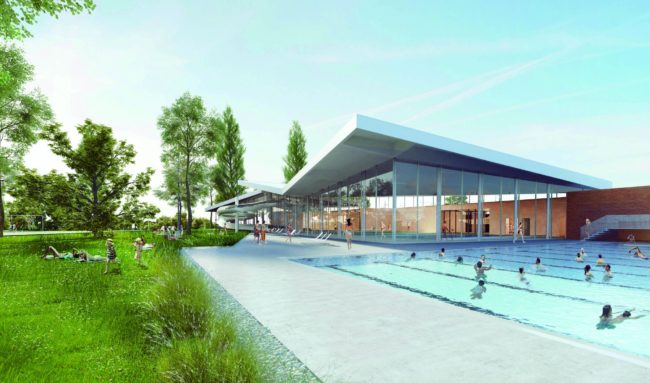 Vue extérieure de la future piscine de Hautepierre (Doc remis - Thierry Nabert Architecture)