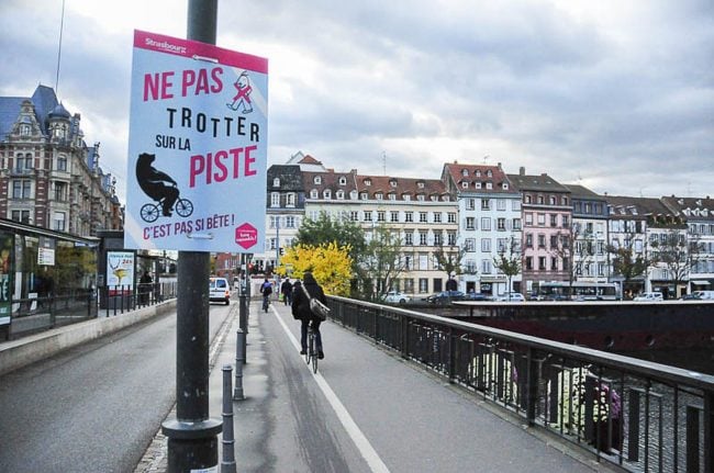 La Ville de Strasbourg a déployé une campagne de prévention au centre-ville (Photo I Bike Strasbourg)