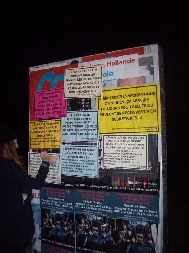 Les militantes voulaient agir avant que le campus ne se réveille (Photo DL/Rue 89 Strasbourg/cc)