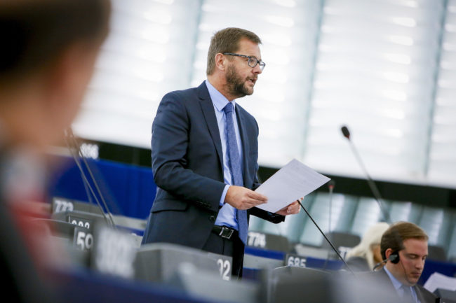Au Parlement européen, de nombreux députés décrivent Jérôme Lavrilleux comme un fin tacticien. (Photo Mathieu Clugnot / Parlement européen)