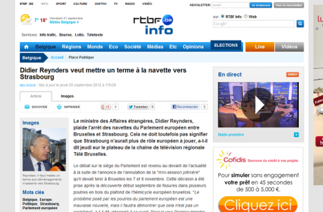 Un ministre belge dit « stop » aux navettes du Parlement Européen vers Strasbourg