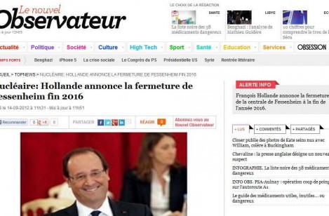 François Hollande annonce la fermeture de Fessenheim fin 2016