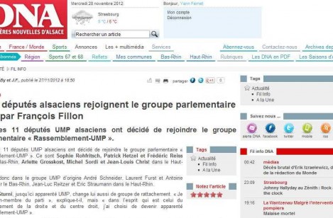 La scission à l’UMP divise aussi les parlementaires alsaciens