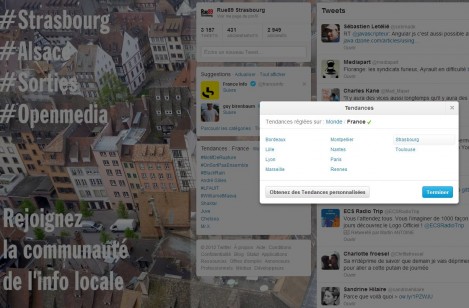 Les « trends » de Twitter se localisent à Strasbourg