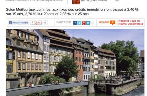 Strasbourg en tête des meilleures offres bancaires dans l’immobilier
