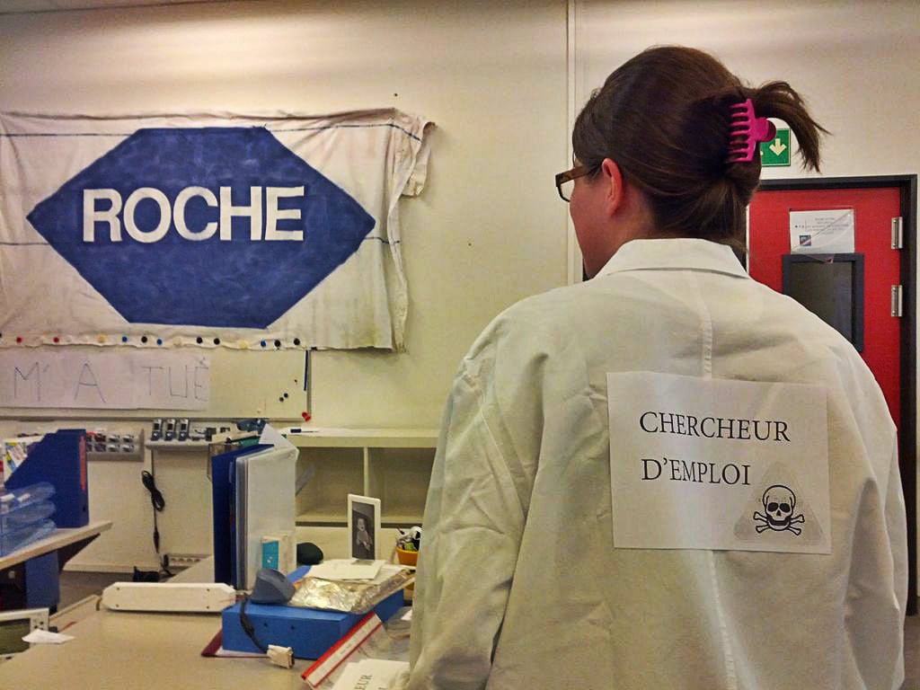 Depuis 10 mois, les salariés de Roche viennent au bureau, sans rien à y faire (Photo PF / Rue89 Strasbourg)