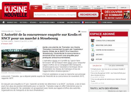L’Autorité de la concurrence enquête sur Keolis et SNCF pour un marché à Strasbourg