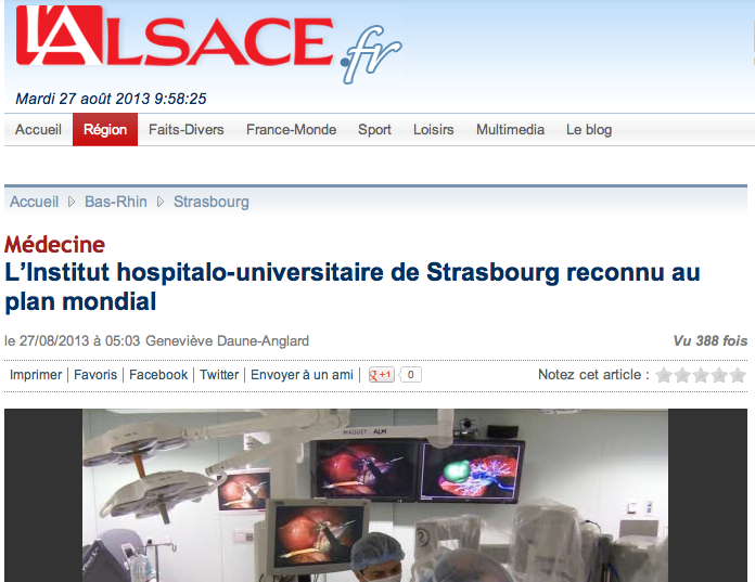 L’Institut hospitalo-universitaire de Strasbourg reconnu au plan mondial