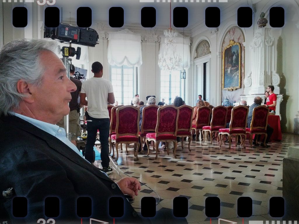 Pierre Arditi sur le tournage de "Vengeance Tardive", un épisode de la série "Le sang de la vigne" (Photo PF / Rue89 Strasbourg / CC)