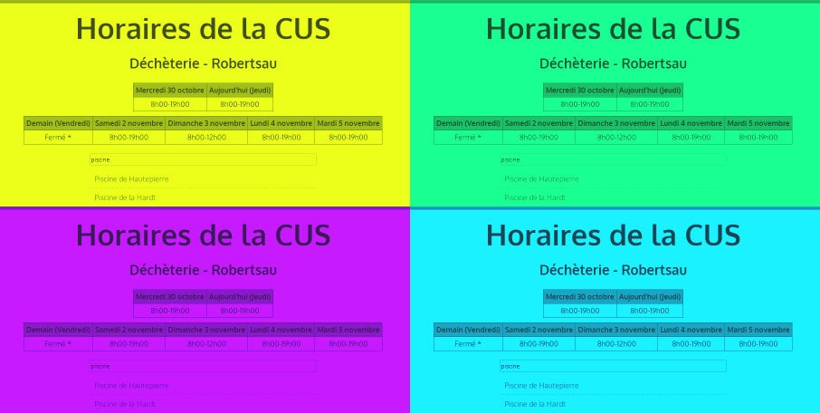 horaires de la CUS