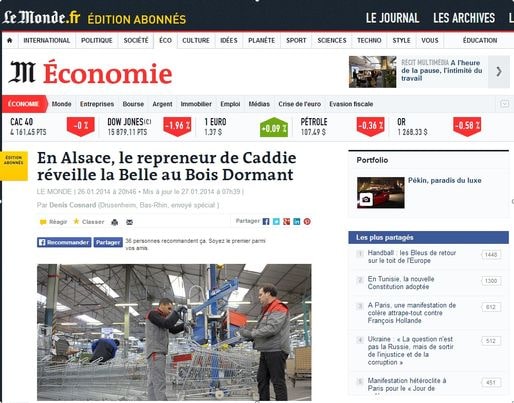 Reportage du Monde dans l'usine Caddie.