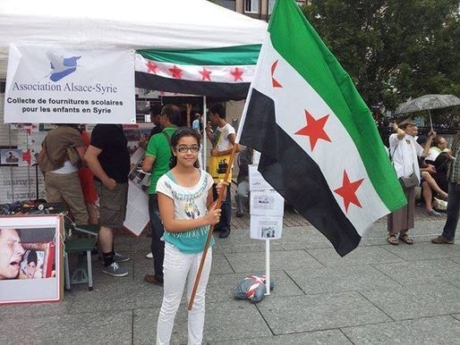 Rassemblement place Kléber en septembre 2013 en solidarité avec la Syrie (Photo Alsace Syrie)