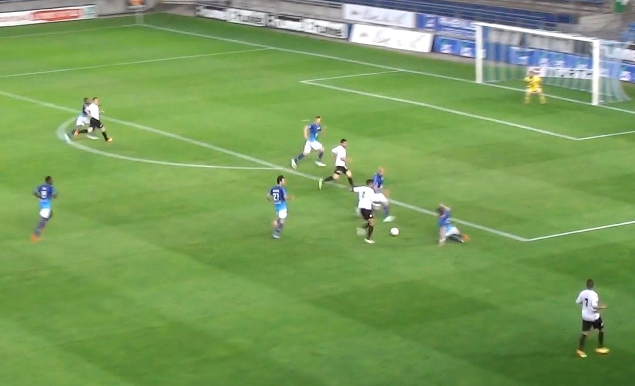 Match du Racing contre Bourg Péronnas (capture d'écran)