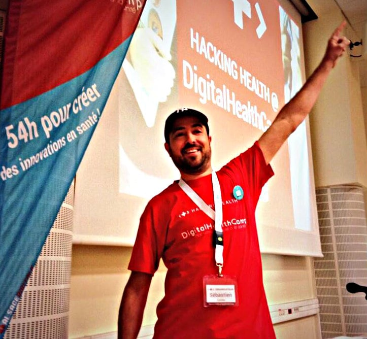 Sébastien Letélié lors du DigitalHealthCamp : "la révolution du numérique en santé est en marche" (Photo Luc Sirois / Twitter)