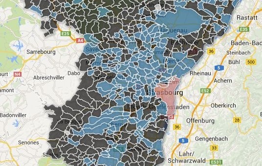 Européennes : les résultats dans le Bas-Rhin, par commune
