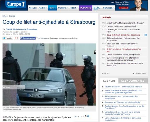 coup de filet anti-djihadistes à Strasbourg (capture d'écran)