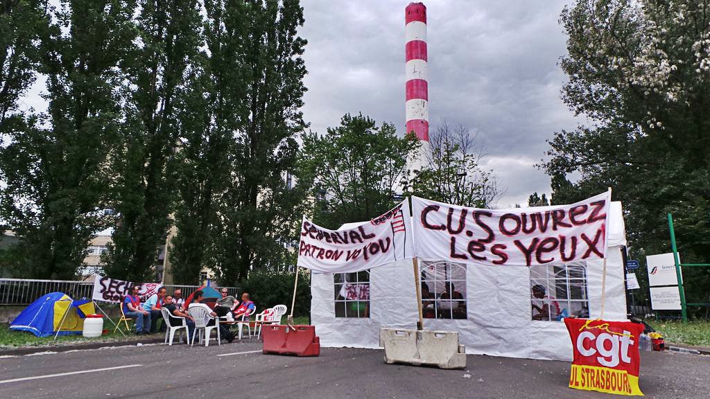 Les salariés entament leur 60e jour de grève... (Photo PF / Rue89 Strasbourg)