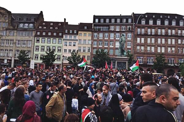 Manifestation pro-palestinienne à Strasbourg samedi 12 juillet (Photo Sarah Campbell / Twitter)