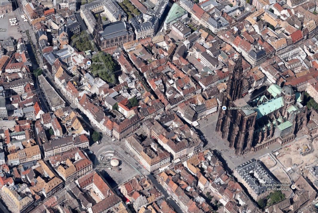 La cathédrale de Strasbourg en 3D sur Google Maps.