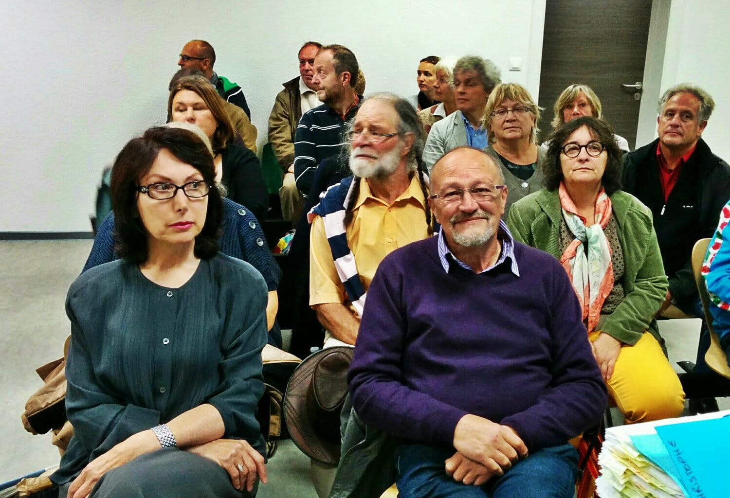 Viviane Schaller (à g.) est apparue combative à l'audience (Photo PF / Rue89 Strasbourg)