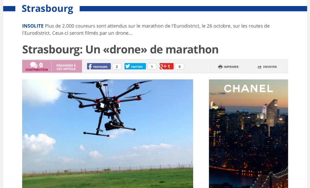 Un drone pour filmer le marathon de Strasbourg
