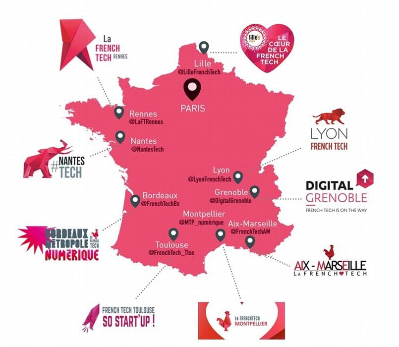 Le logo du coq affublé d'une coiffe alsacienne ne figure pas sur la carte des neuf premières métropoles French Tech. Peut-être que ça donne le temps de le changer ?