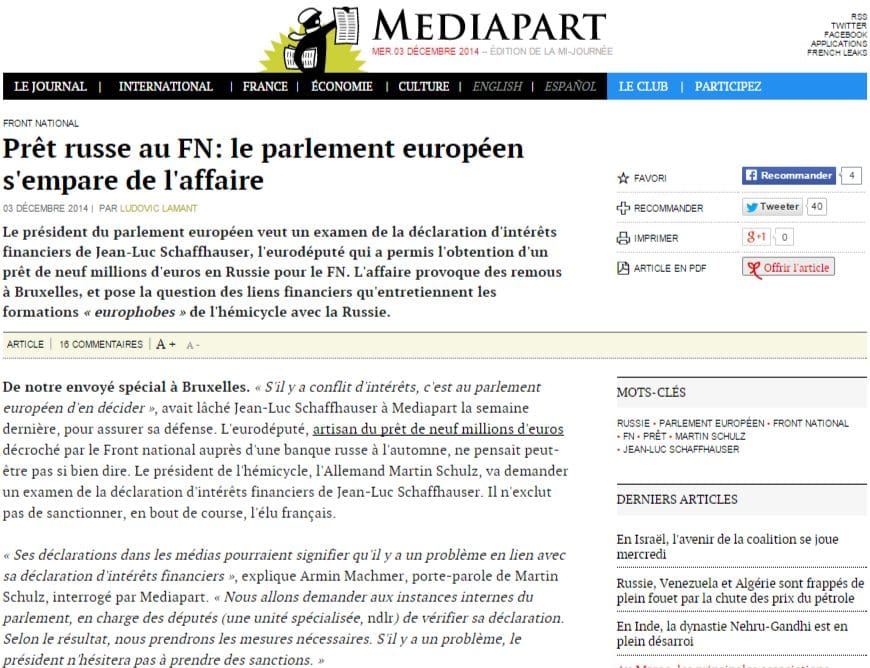 Le Parlement européen ouvre une enquête sur Jean-Luc Schaffhauser (FN)