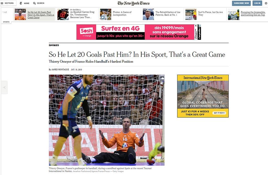 Thierry Omeyer explique le handball au New York Times