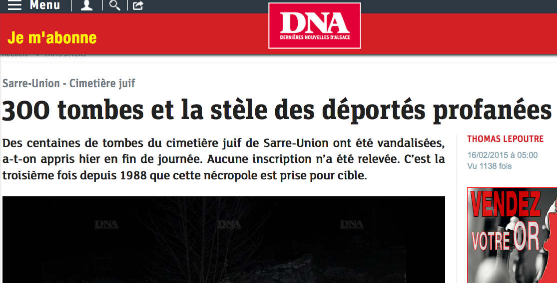 300 tombes profanées à Sarre-Union