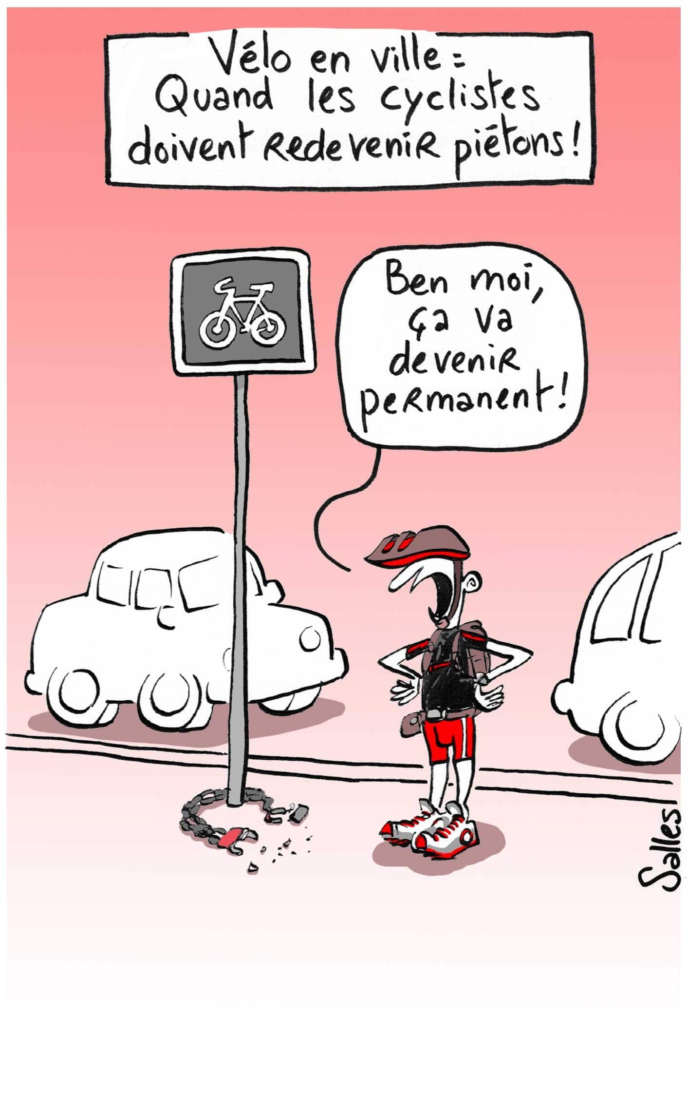 Les cyclistes doivent souvent devenir piétons…