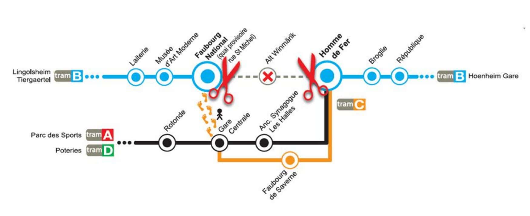 Interruption de l'accès à la station Alt Winmärik en juillet (doc CTS)