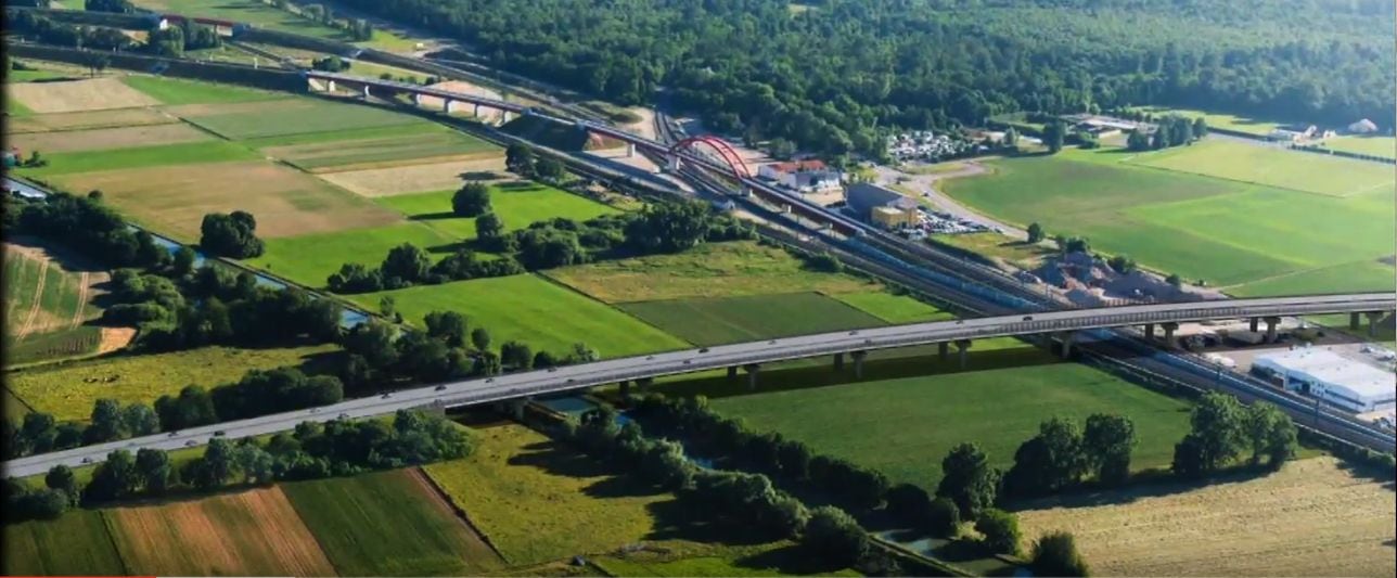 Aperçu du viaduc du GCO à Vendenheim (image Arcos / Vinci)