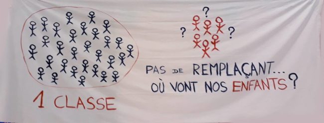 La bannière du collectifs de parents (doc remis)