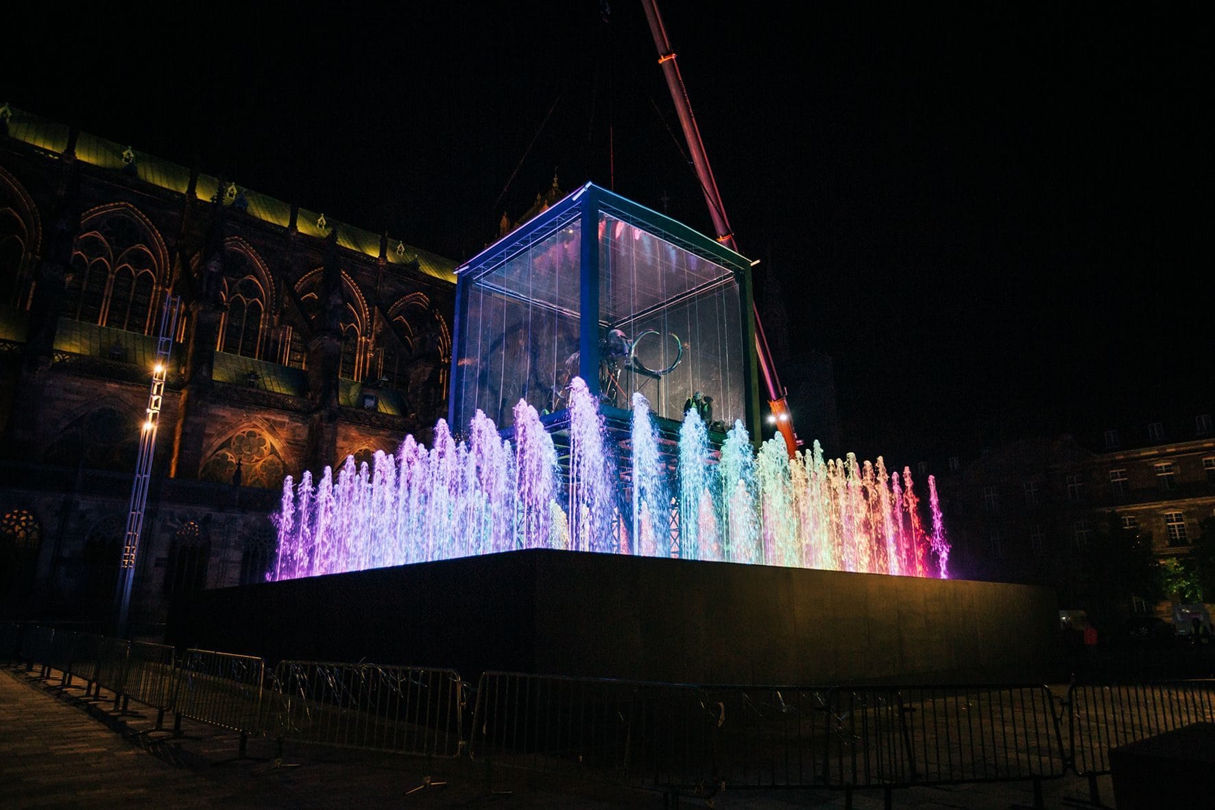 L'installation finalement présentée prévoit des jets d'eau et des projections (Photo Vincent Muller / doc remis)