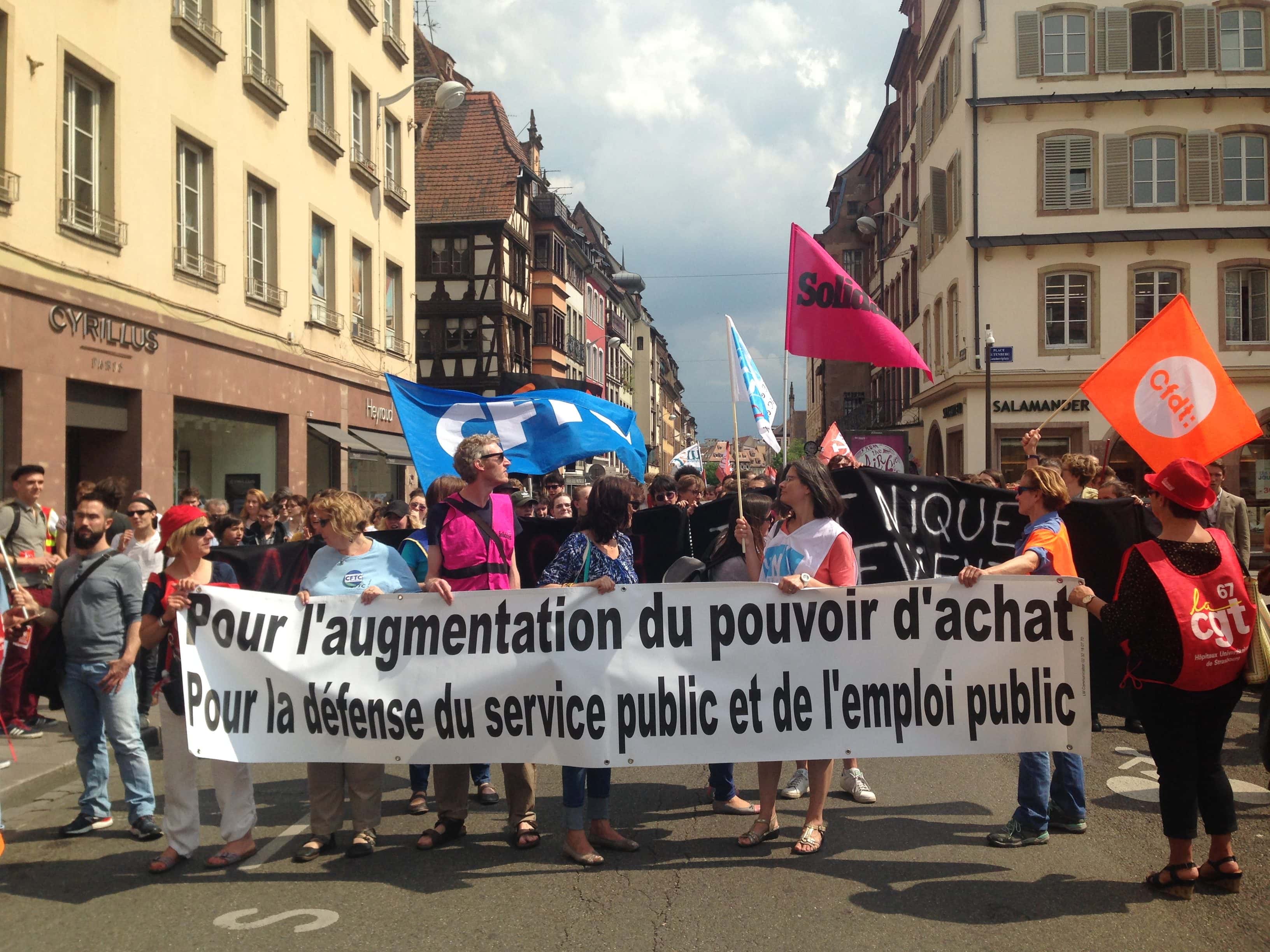 Environ 2 000 personnes dans les rues de Strasbourg pour « donner un avenir à la fonction publique »
