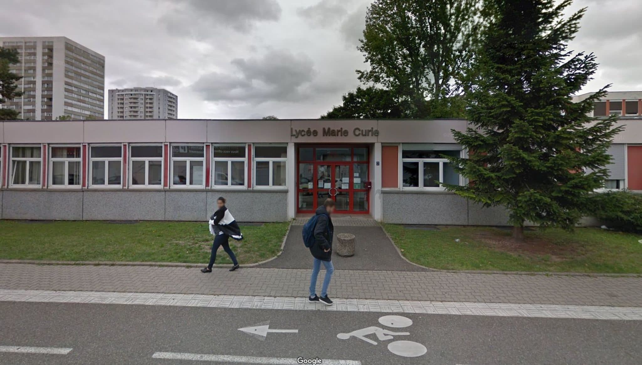 Façade du lycée Marie Curie à Strasbourg. (Google Street View)