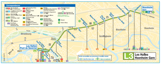 La partie entre Hoenheim Gare et les Halles de l'ex ligne 6 devient "L6" (document CTS)