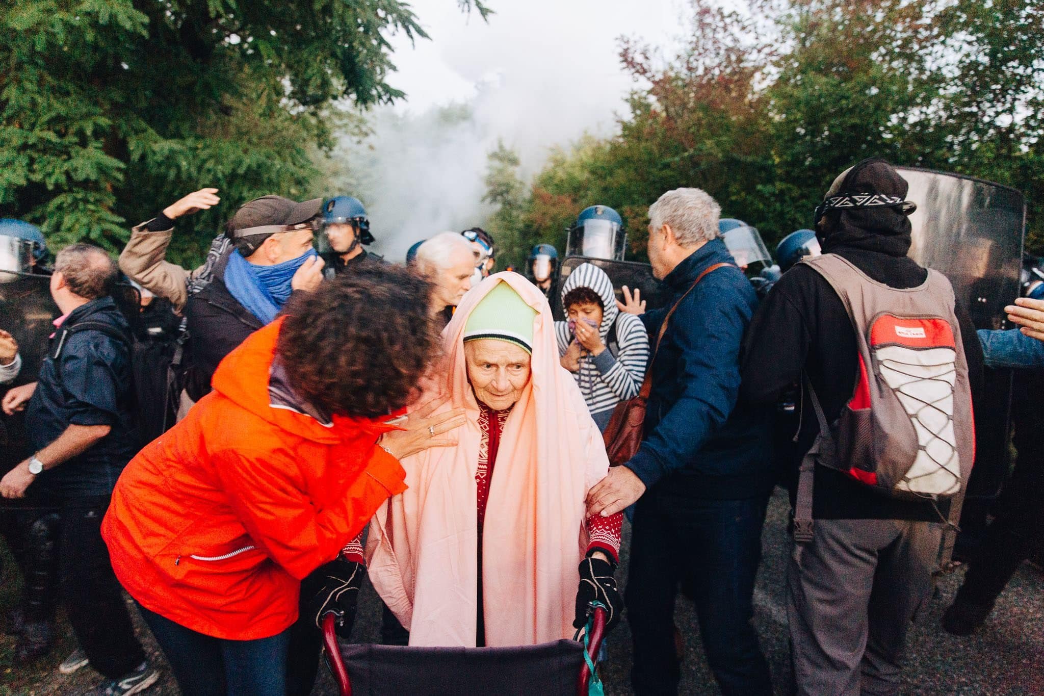 Germaine, 89 ans, fait partie des militants opposés à la destruction de la forêt (Photo Abdeslam Mirdass)