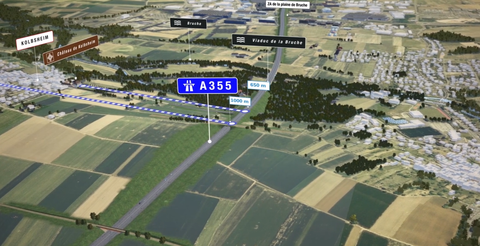 Le viaduc du GCO pose question à Alsace Nature (Capture d'écran - Vidéo Vinci Pro)