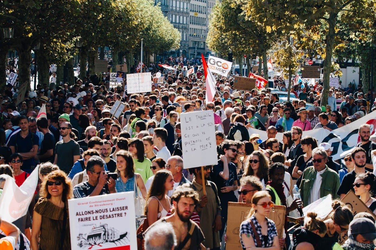 À Strasbourg, la première Marche pour le climat est tombée lors d'une manifestation contre le GCO (photo Abdesslam Mirdass)