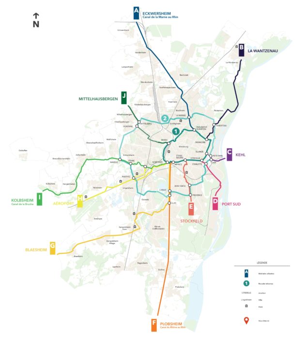 La carte de Vélostras, telle qu'elle est imaginée par les élus... en 2030. (doc remis)