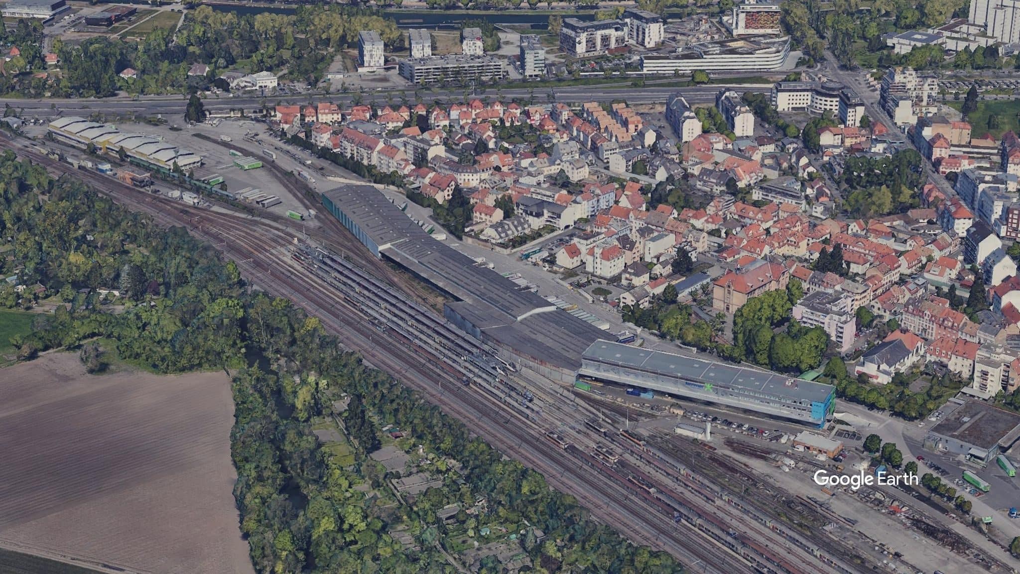 Tout s'est déroulé dans quelques hectares du Neudorf (Photo Google Earth)