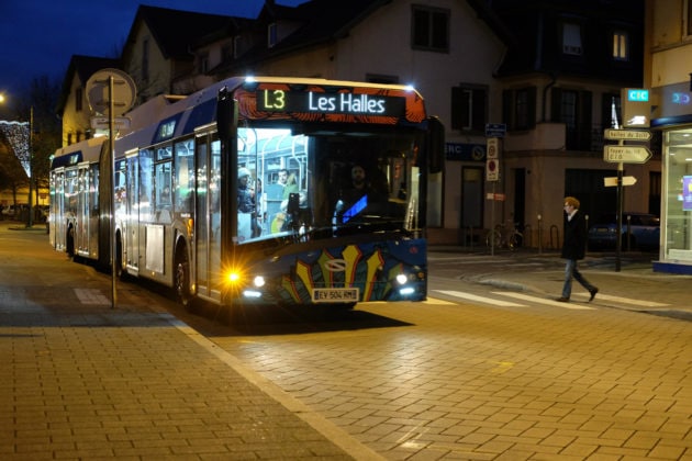 Les "lignes structurantes" de bus ont fait leur apparition à Schiltigheim en 2018. (photo Raphaël Da Silva / Rue89 Strasbourg)