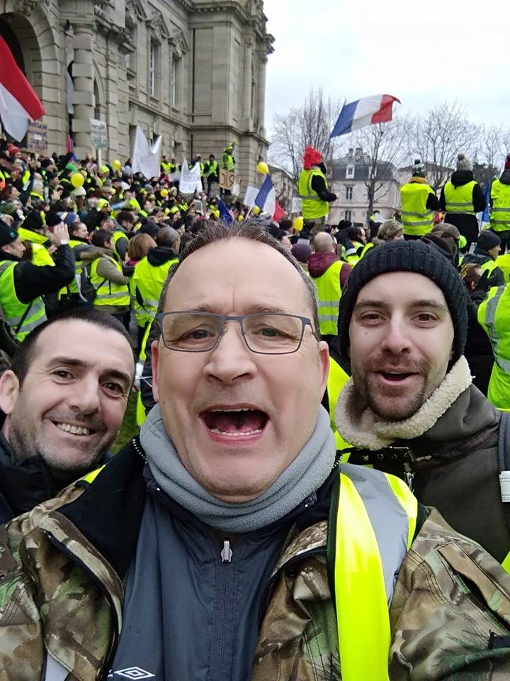 Christian, samedi 5 janvier place de la République lors de l'acte VIII des Gilets jaunes (Photo Facebook / doc remis)