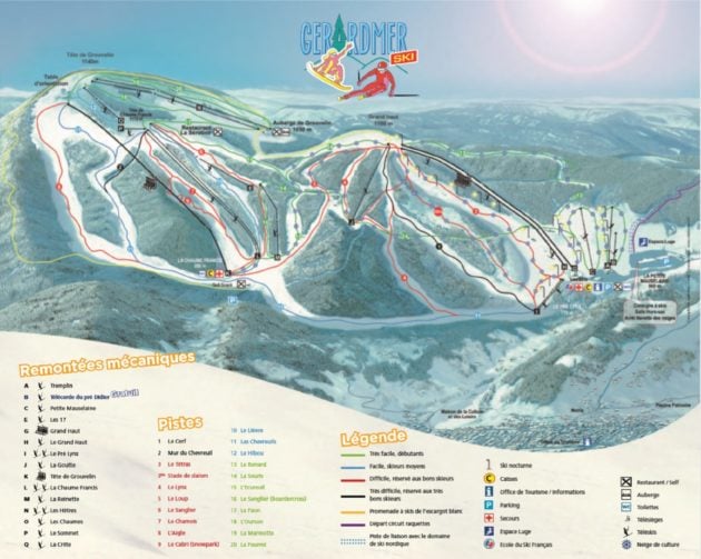 Plan des pistes de ski alpin à Gérardmer DR/ Gérardmer