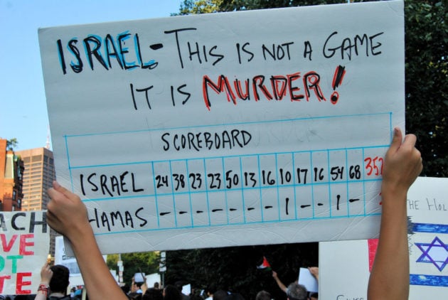 Lors d'une manifestation contre la politique d'Israël en 2014 aux Etats-Unis (Photo Rodrigo Cilla / FlickR / cc)