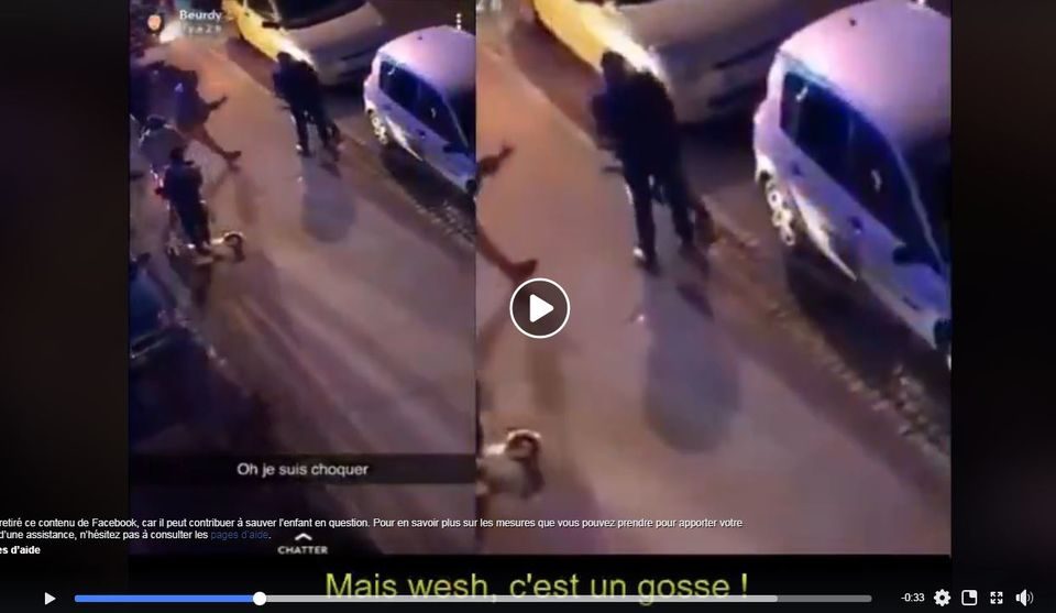 Une vidéo très partagée montre l'arrestation d'un jeune enfant au Neuhof (capture d'écran)