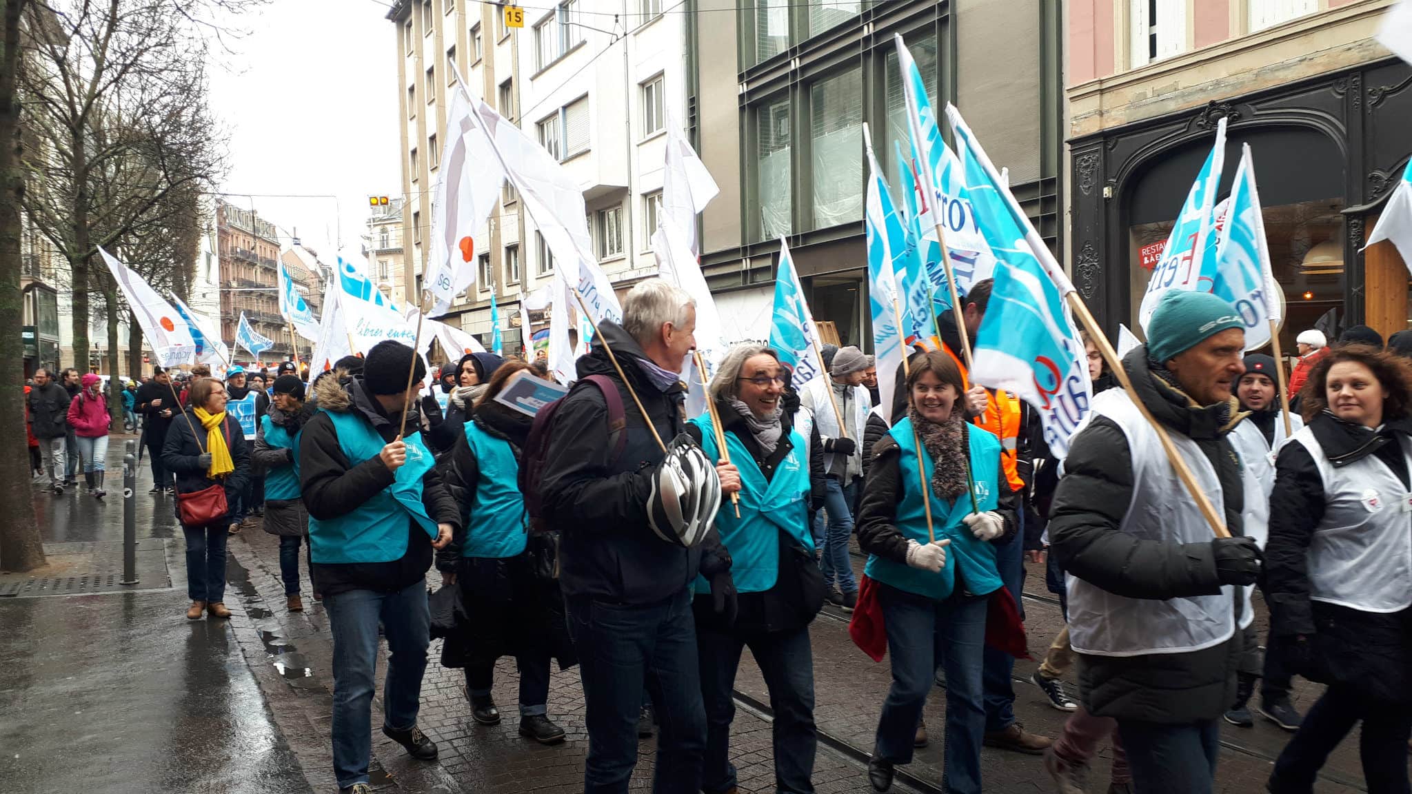 Le 30 mars, les enseignants manifestent à Strasbourg contre la réforme Blanquer