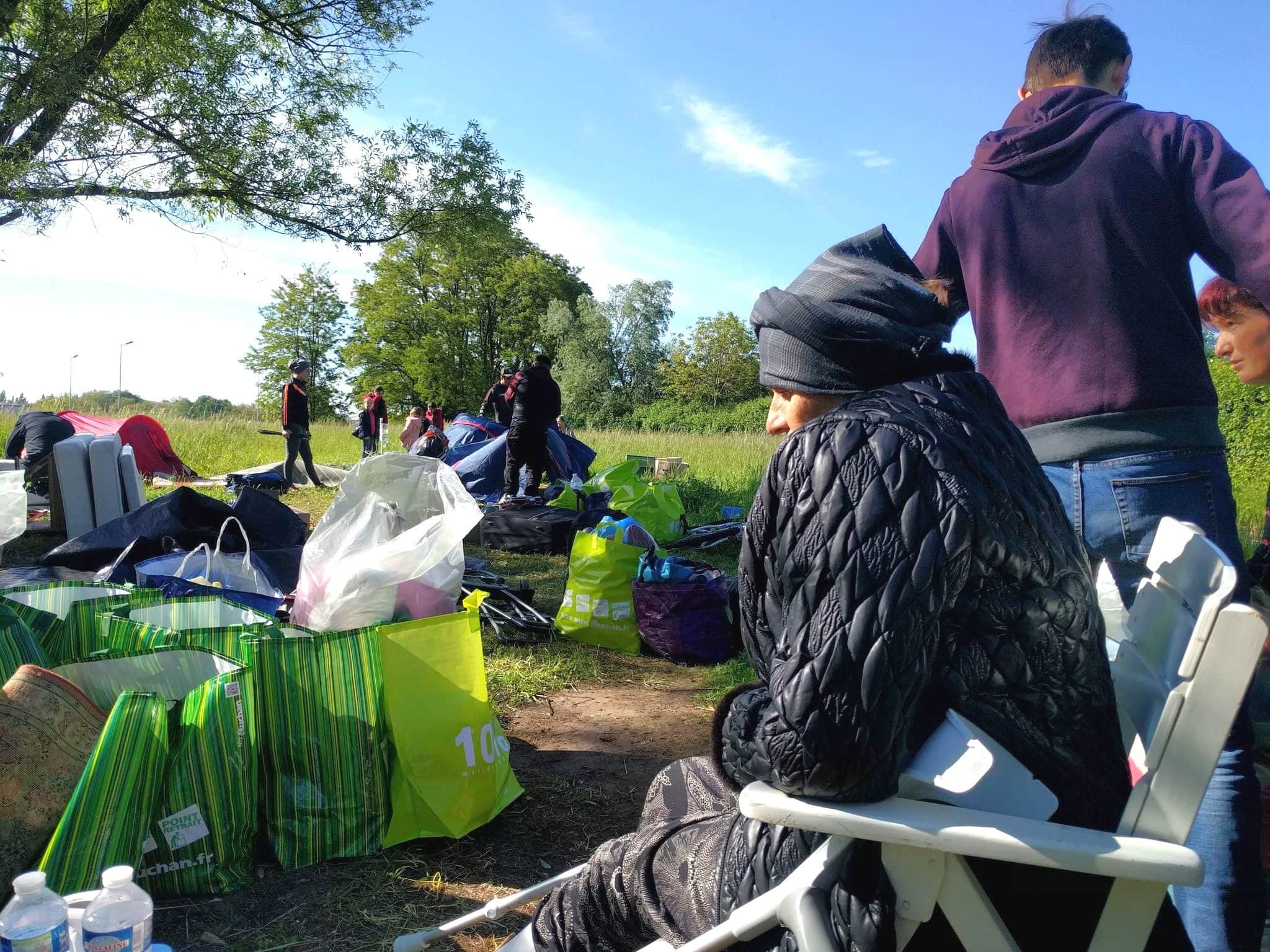 Évacuation d'un camp de migrants aux Ducs d'Alsace. (Photo PF / Rue89 Strasbourg / cc)